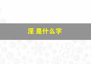 淫 是什么字